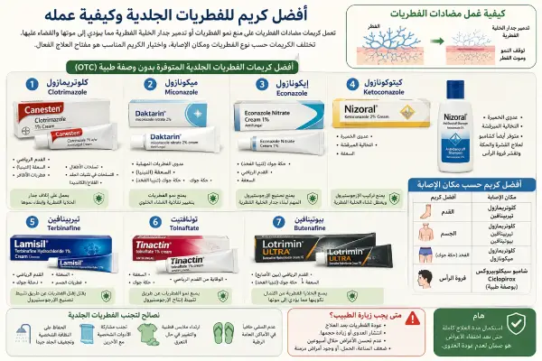أفضل كريم للفطريات الجلدية